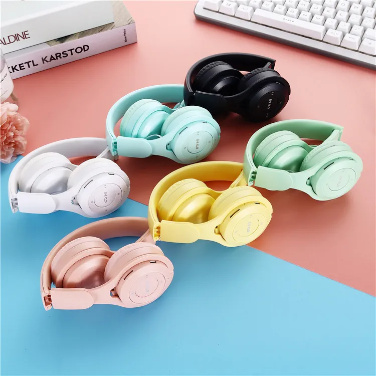 Y08 Wireless Bluetooth Headphone  Macaron Headphones Stereo Headband Gaming Headset with Mic Gamer Girl Gift for Mobile Tablet photo 4