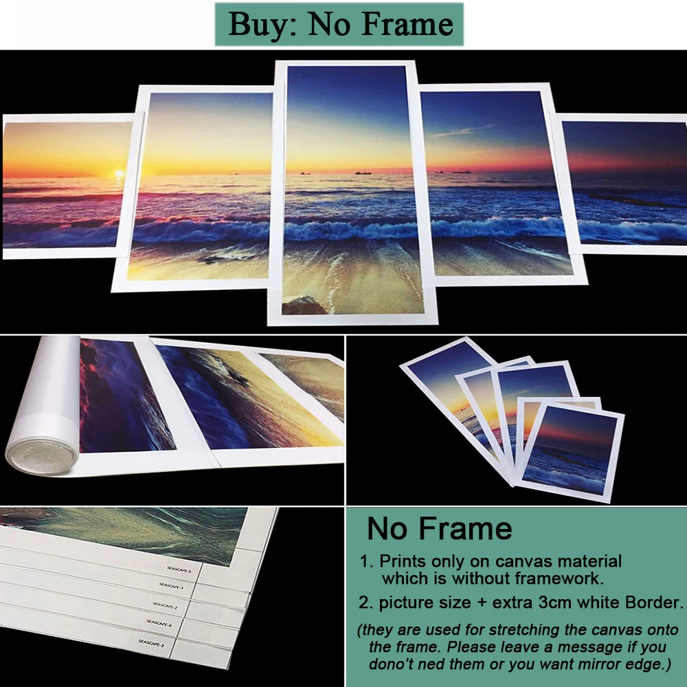 Drop Shipping 5 Pieces Canvas Wall Art Home Decor Painting Custom Family Photo Anime Movie Poster Room Decor Frames for Pictures photo 6
