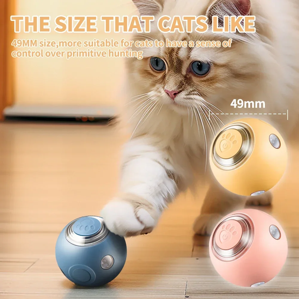 Smart Cat Toys Automatic Rolling Ball Electric Silicone Anti-Bite Anti-Fall Rotating Shine Interactive Pet Dog Toy for Kitten photo 6