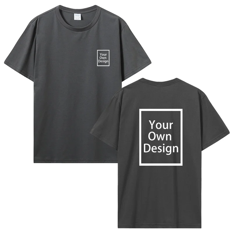 Custom Cotton Customized Print Short Sleeve T Shirt Summer Tops Tees DIY Your Like Photo Or Logo Cotton T-shirt Men Clothing photo 2