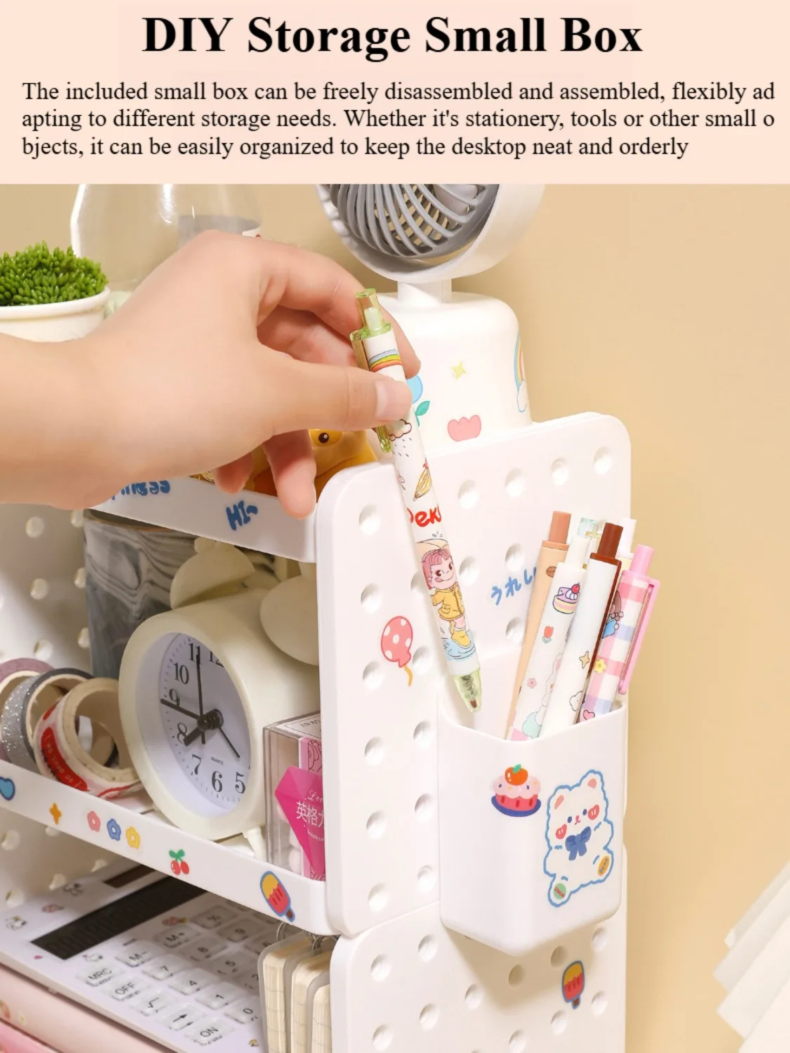 Multi-functional 3-tier Desktop Organizer, Desktop Shelf, Hole Board, Pen Holder Office Desk Organizer, Desk Desk Organizer photo 5