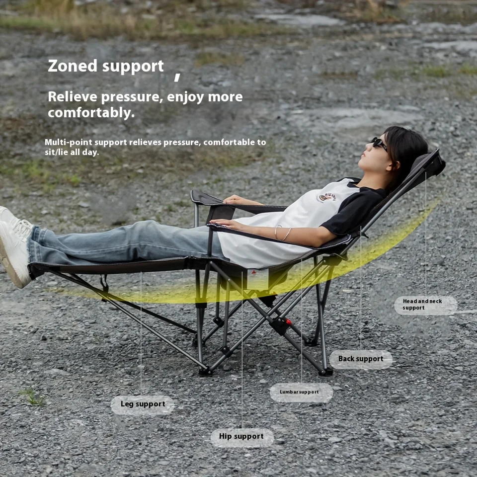 MOUNTAINHIKER 600D Oxford Cloth Folding Chair - Portable Outdoor Camping Chair and Beach Chair, 4 Adjustable Loungers photo 5