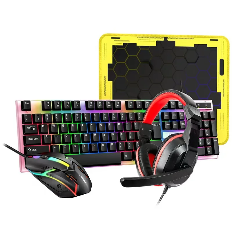 T-WOLF Thunderwolf TF880 Wired Keyboard, Mouse, Headphones and Audio Five-piece E-sports Game Enjoy Super Fast Moving Speed. photo 6