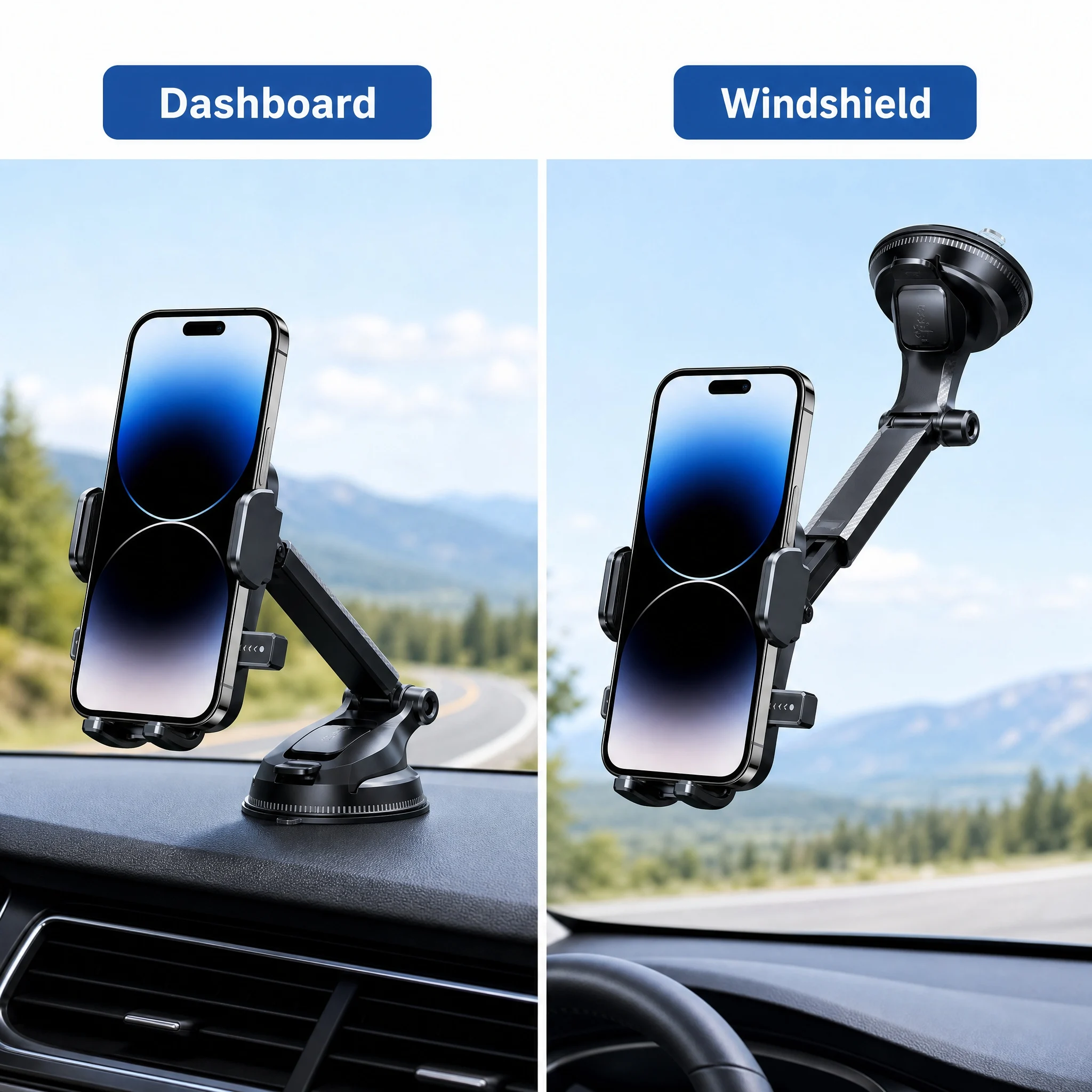 Car Phone Holder – Nano Flexible Silicone, 360° Rotation, Doesn't Block Screen, Compatible with iPhone Series for iPhone 17 photo 4