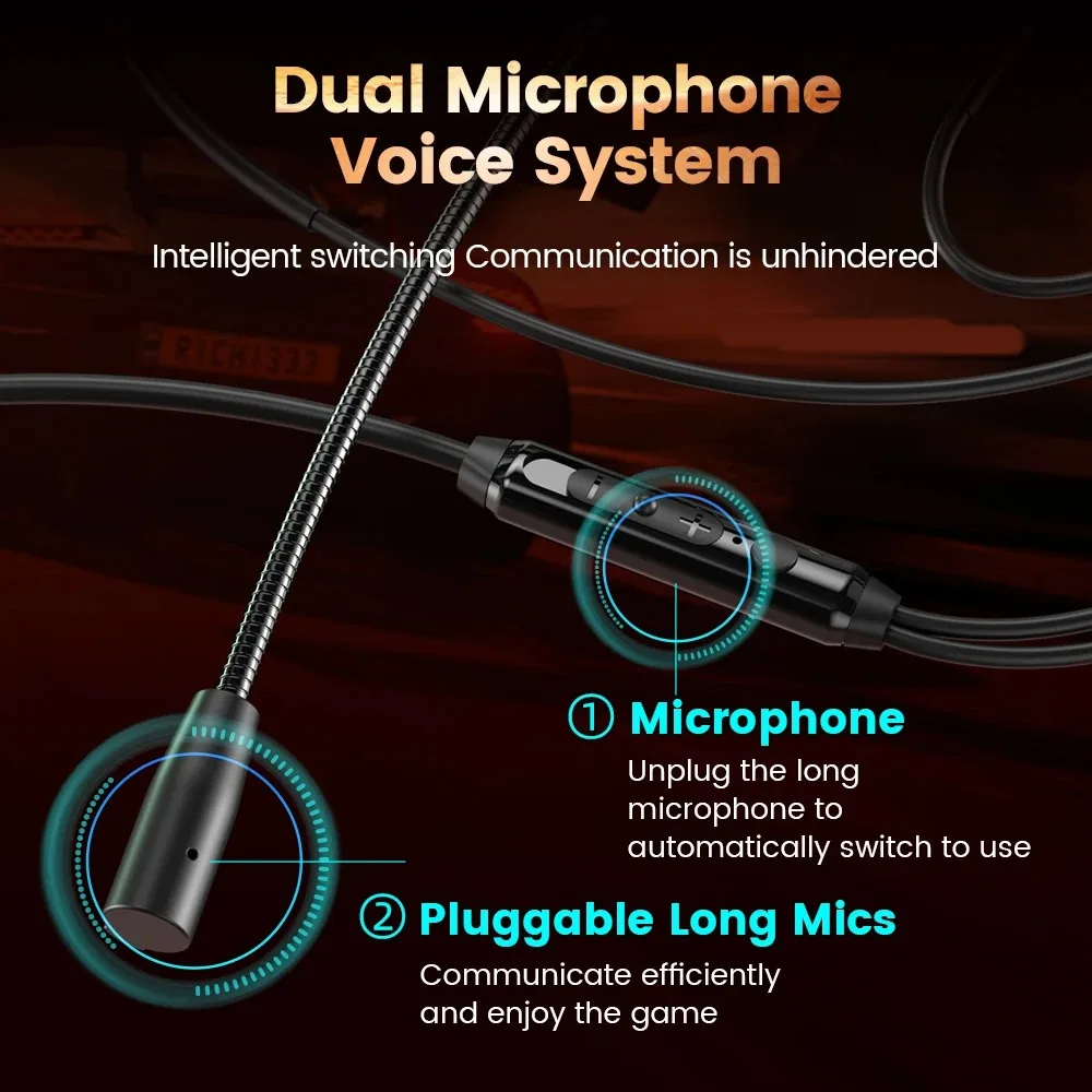 EARDECO Gaming Earbuds HD Mic Wired Headphones Bass HIFI Wired Earphone Headphone Headset Earhook Auriculares Noise Reduction photo 4