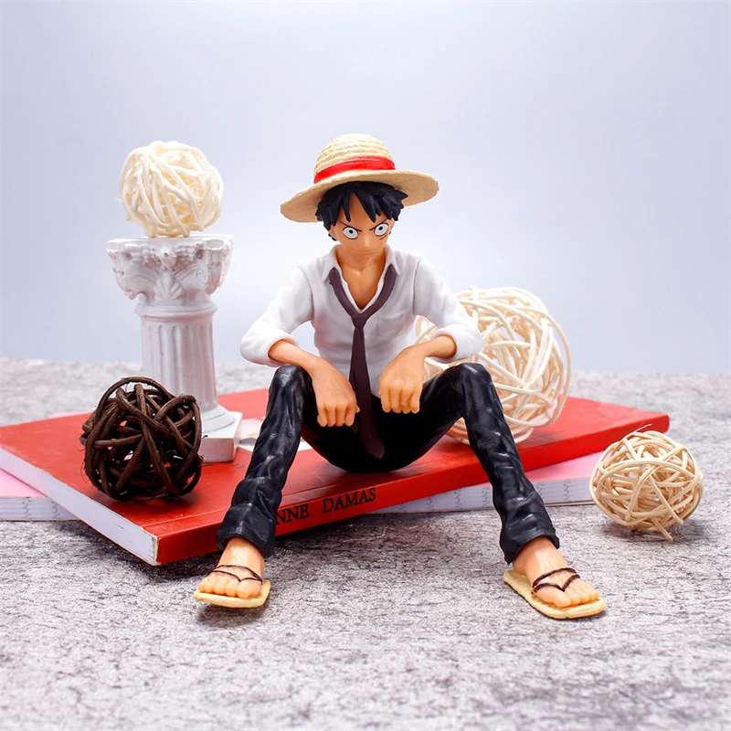12cm One Piece Anime Figure Luffy Sitting Position Action Figure PVC Model Collection Statue Figurine Doll Toy For Birthday Gift photo 6