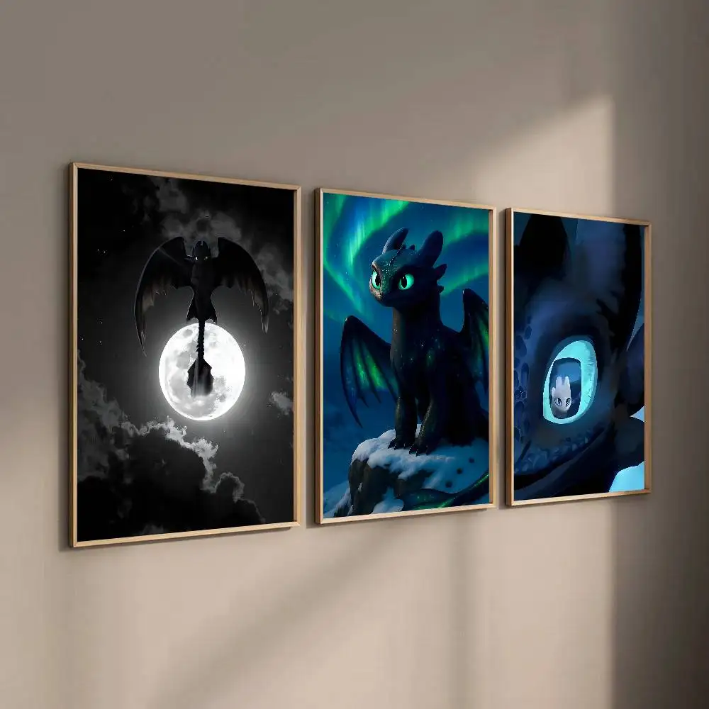 Hot Cartoon Movie Anime How To T-Train Your D-Dragon Manga Posters HD Print Vintage Wall Art Decor for Home Study Room photo 3