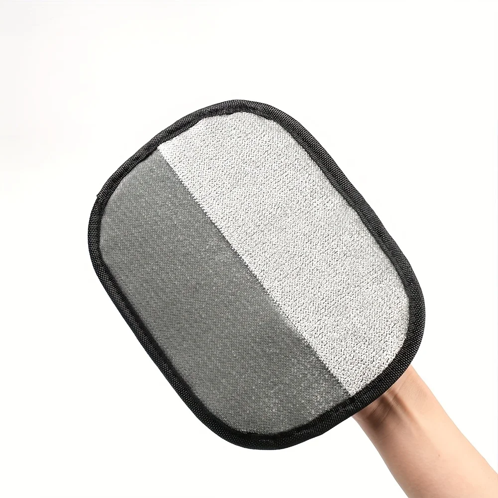 Upgrade Edition Large Pet Static Hair Removal Gloves - Black Polypropylene Cat Grooming Gloves with Yellow Accents photo 3