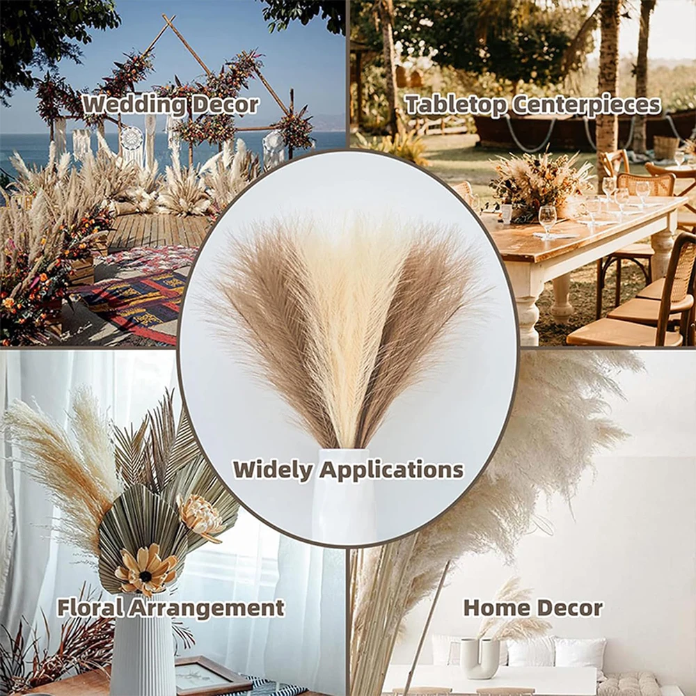 5/10/20PCS Fluffy Pampas Grass Boho Decor Artificial Flower Fake Plant Reed Simulated Party Wedding Home Decoration 42CM photo 6