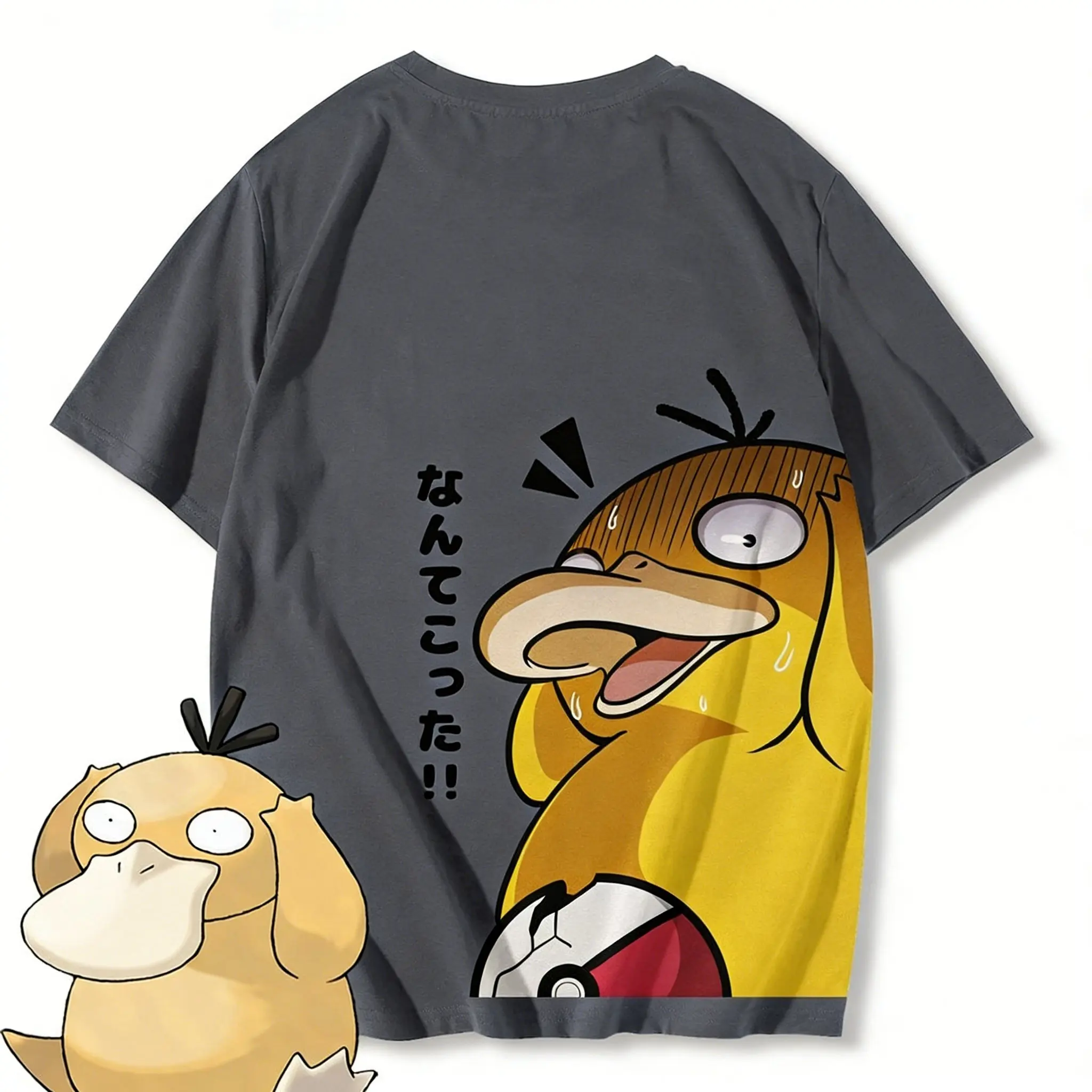 Anime Pokemon Psyduck Printed T-shirt Men's and Women's T-shirt Men's Tops Harajuku Y2K T-shirt 2026 Summer New Tee Streetwear photo 4