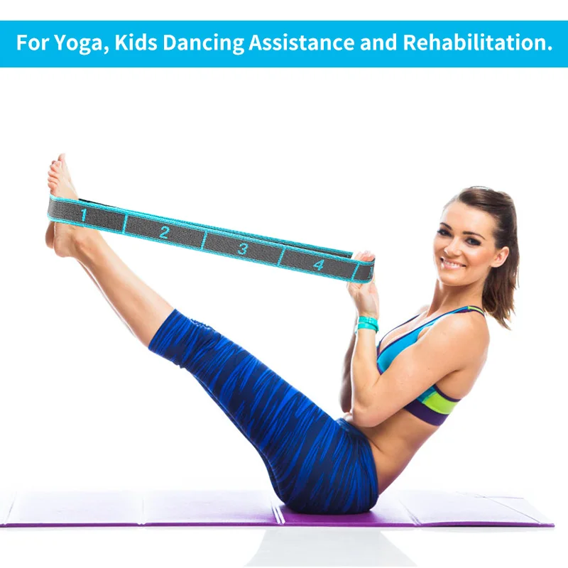 Elastic Yoga Stretching Strap with Loops, Stretch Strap for Ballet, Leg, Body, Stretch Band for Yoga, Dance, Pilates, Gymnastics photo 5