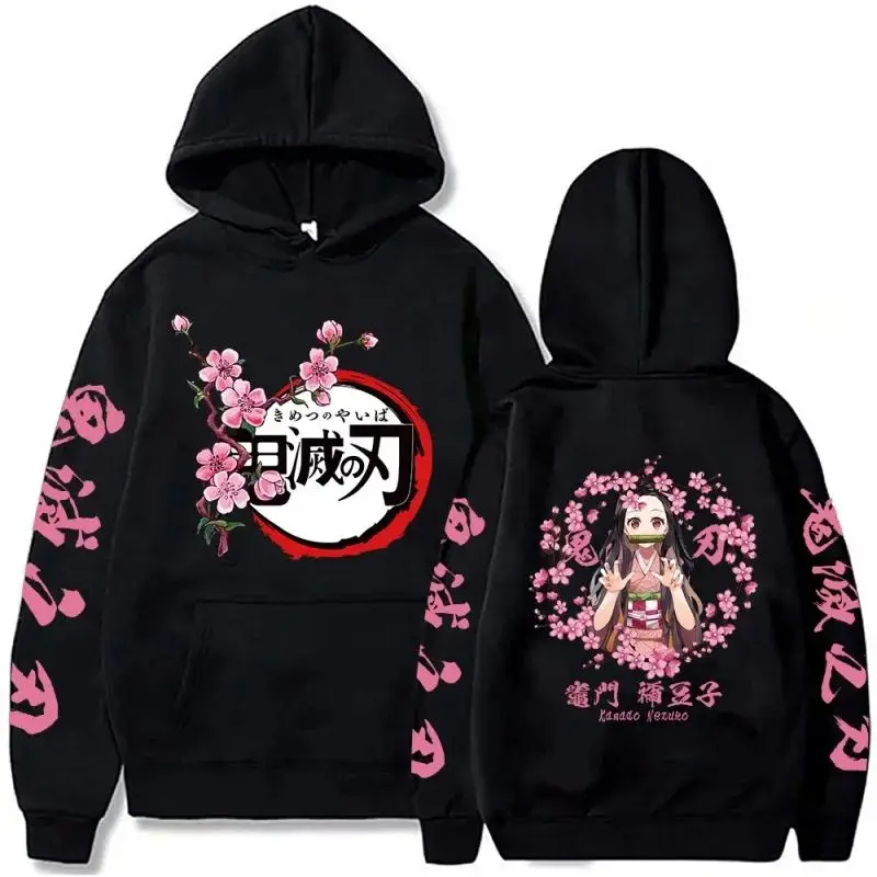 Anime Demon Slayer Hoodies Kamado Nezuko Print Men Women Plus Size Pullover Hooded Causal Round Neck Streetwear Tops Clothing photo 1