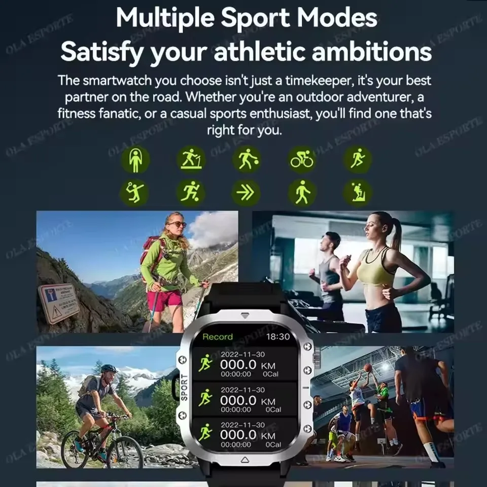 2026 New Rugged Military GPS Smart Watch Men Bluetooth Call Health Monitoring Sports 5ATM Waterproof Smartwatches Man Pk HT30 photo 6