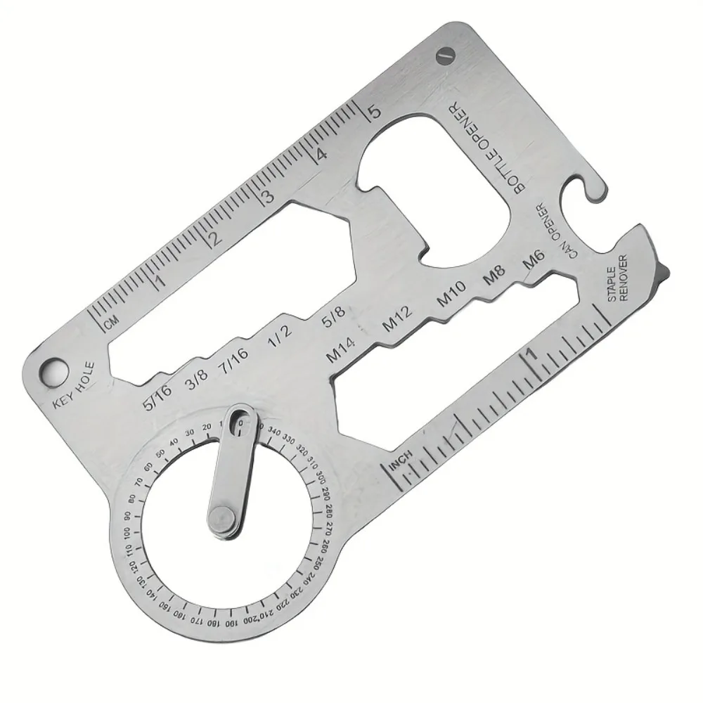 1PC Multifunctional Pocket Survival Tool- Heavy-Duty Ruler, Protractor,with Keychain Compatibility for Outdoor photo 6