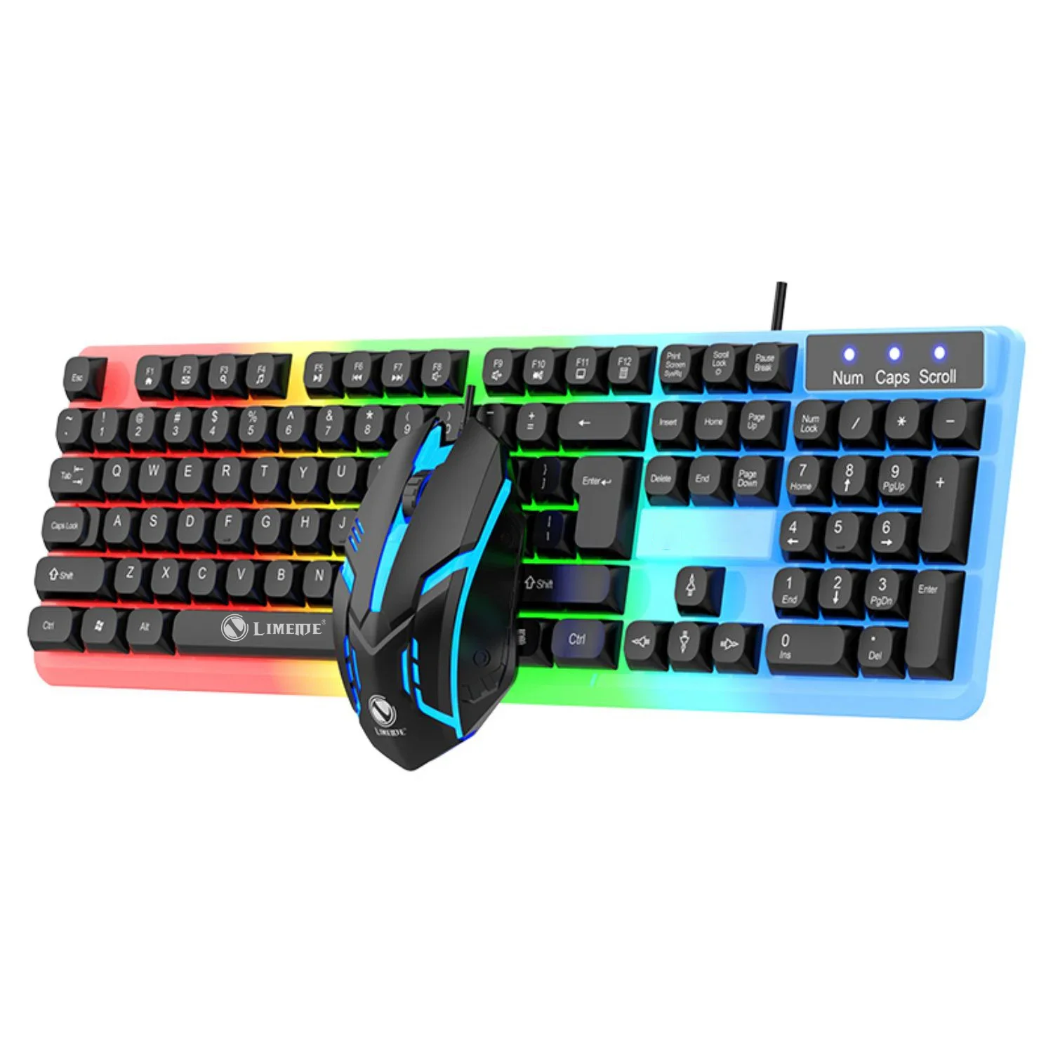 Mechanical Feel Keyboard and Mouse Set, with RGB LED Backlight, USB Wired - 104 Keys - Ideal Choice for Gaming and Office photo 6