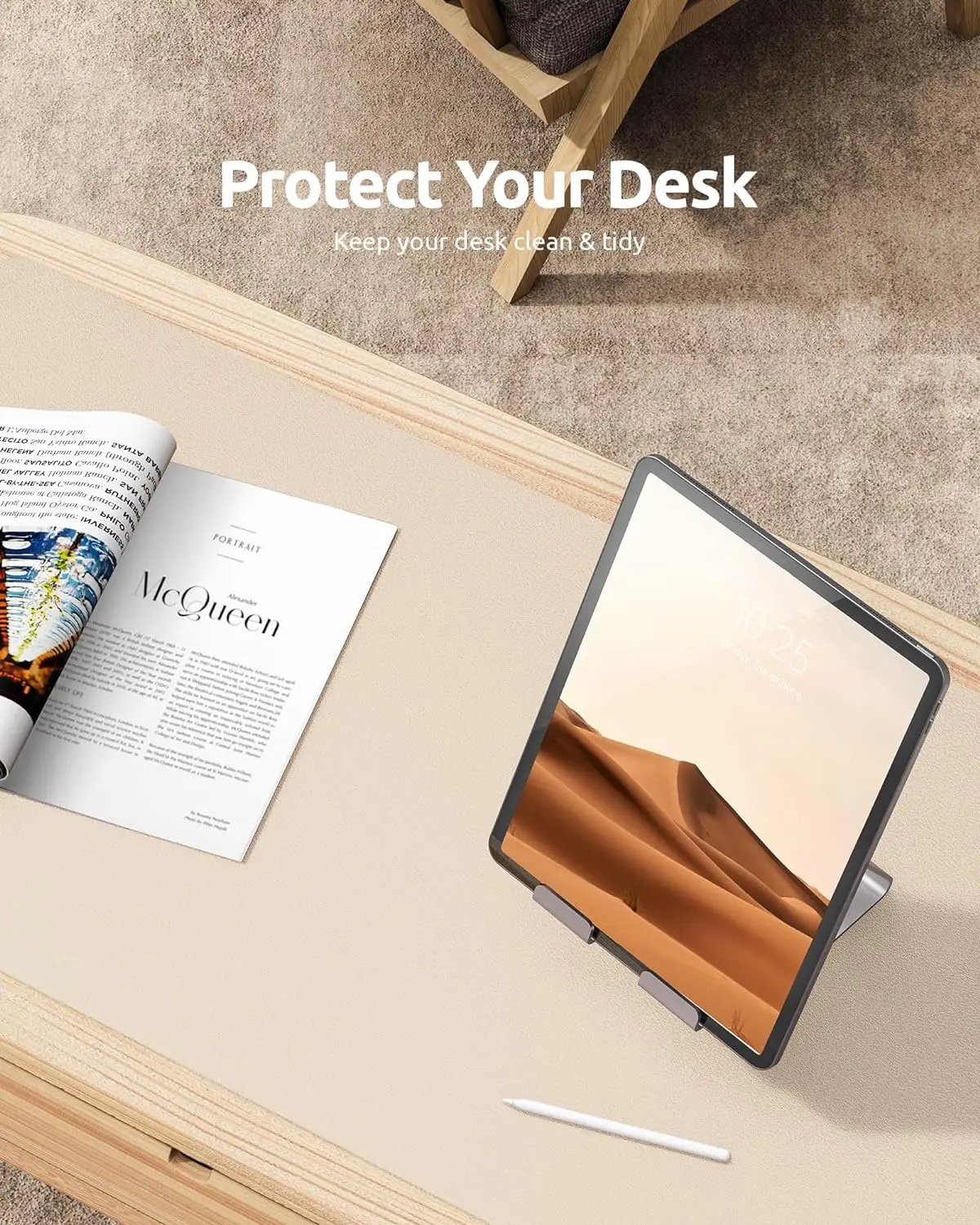 Large Mouse Pad,Office Desk Mat, Leather Desk Pad Protector, Non-Slip PU Leather Desk Blotter, Laptop Desk Pad photo 5