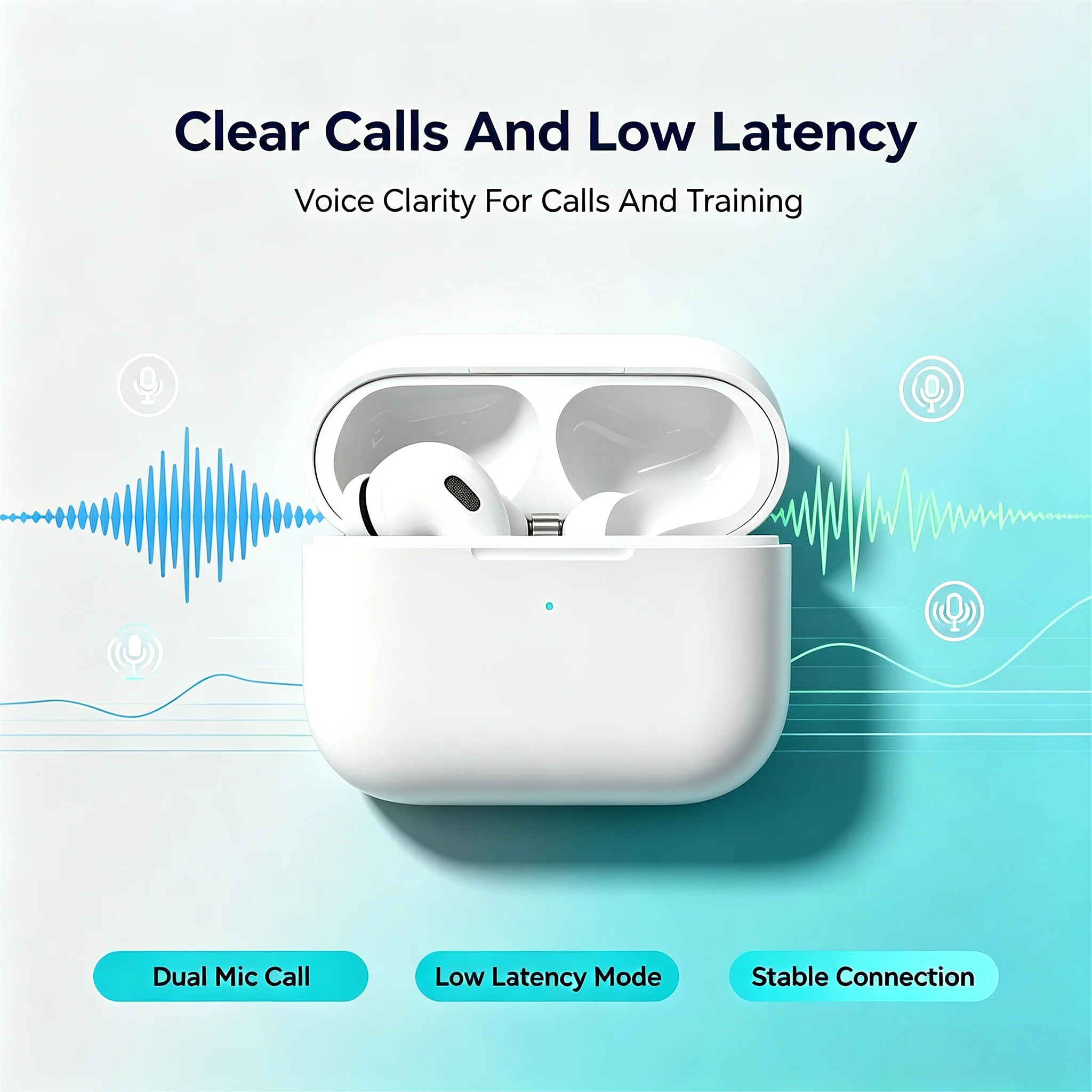ZZLOVE Wireless Heart Rate Monitor TWS Earbuds Noise Cancelling Bluetooth Sport Earphones Charging Case photo 4