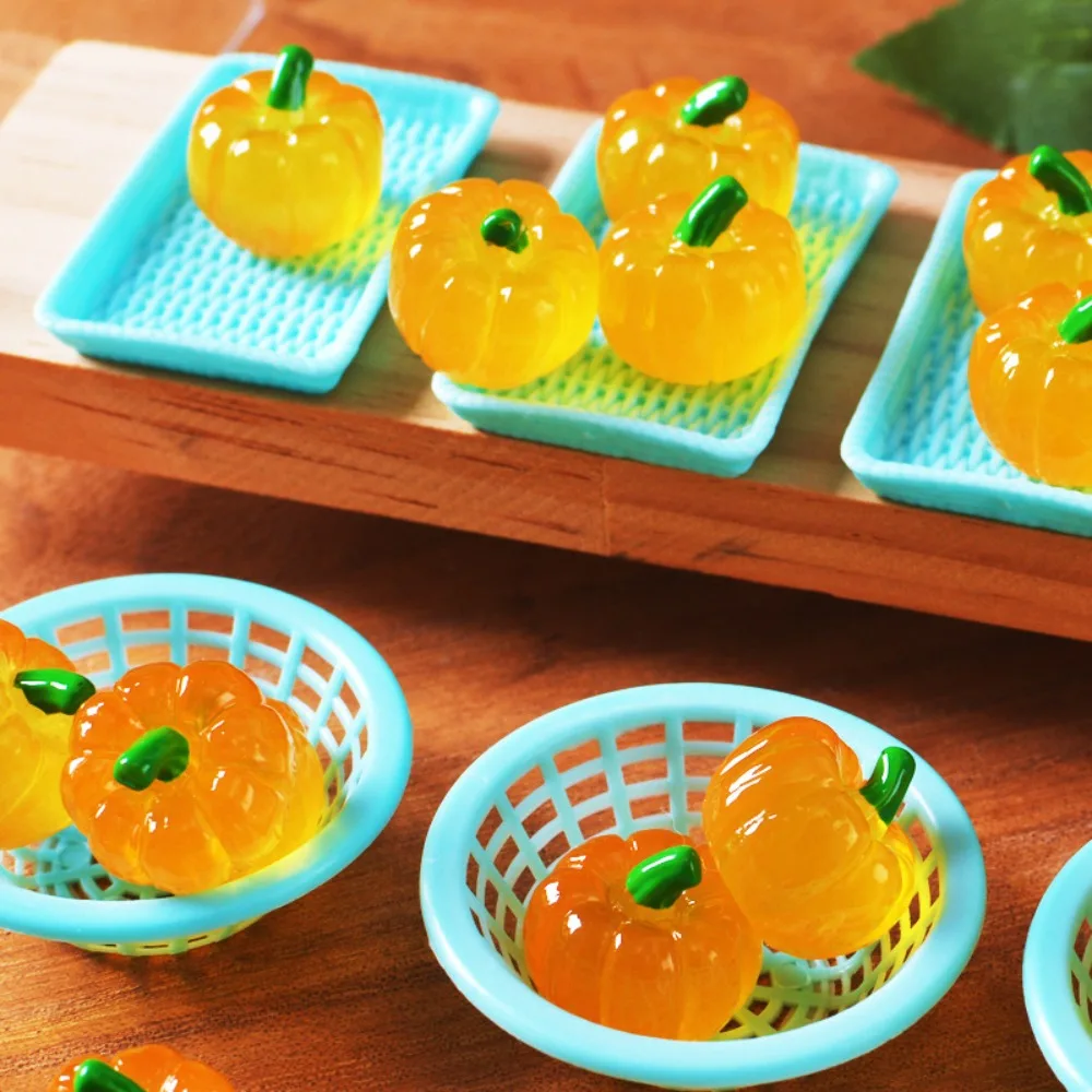 10-100Pcs Halloween Mini Clear Resin Pumpkin Ornaments Tiny Pumpkin Figurines Micro Landscape Accessories Fairy Garden DIY Decor photo 4