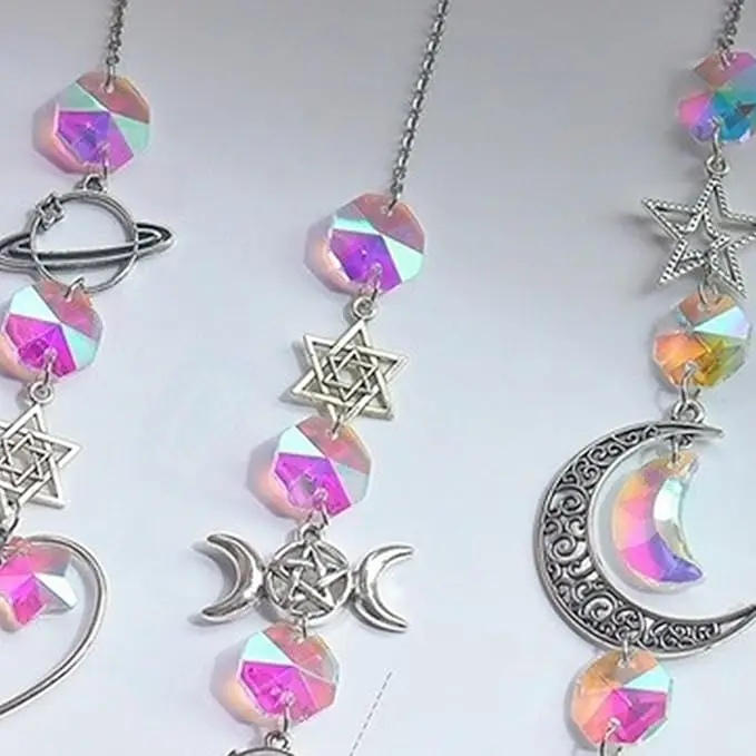 Crystal Wind Chime Rainbow Maker Sun Catcher Dream Catcher Pendant Home Garden Decor Wind Chime, Holiday, Festival, Home Decor, photo 6