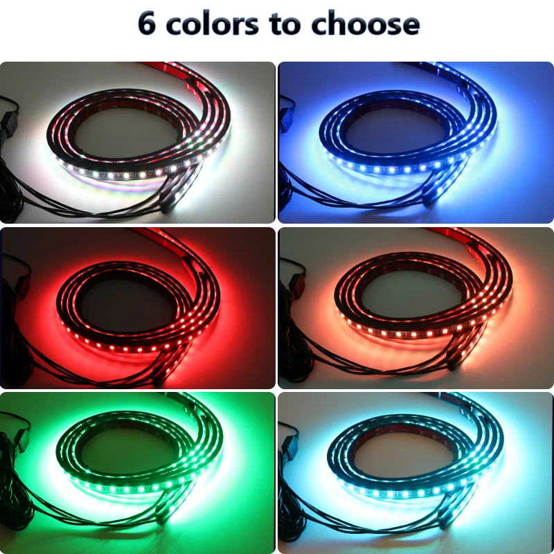 Car Charssis Flexible LED Strip Light LED Underbody Remote /APP Control RGB Neon Lights Ambient Atmosphere Auto Decorative Lamp photo 3