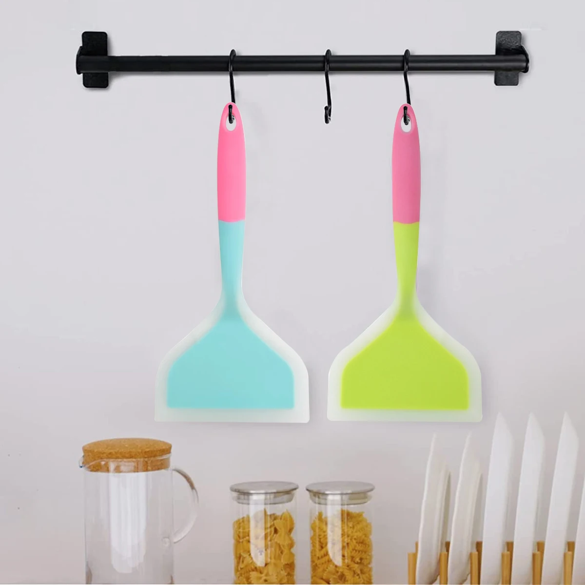 Silicone Spatula Cooking Utensils Beef Meat Egg Kitchen Scraper Wide Pizza Cooking Tools Shovel Non-stick Spatula Color Randomly photo 3