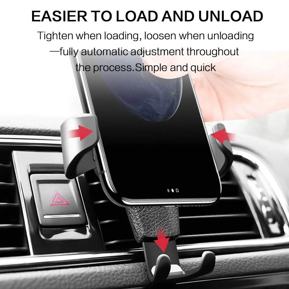 Heavy Duty Gravity Car Phone Mount Air Vent Clip Universal Shockproof Anti Shake Mobile Phone Holder One Hand Quick Pick Place Strong Grip Cradle Stand For Samsung Android Smartphone 360 Rotation Adjustable Easy Installation Secure Fit Car Vent Mount photo 5