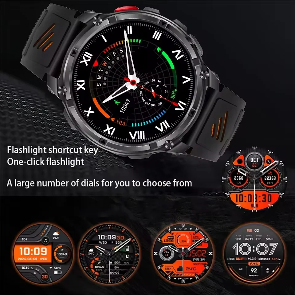 2026 New T-Rex3 Pro 1100mAh Battery Smart Watch GPS path 5ATM Waterproof Sports Run tracker Outdoors Compass Military Smartwatch photo 6