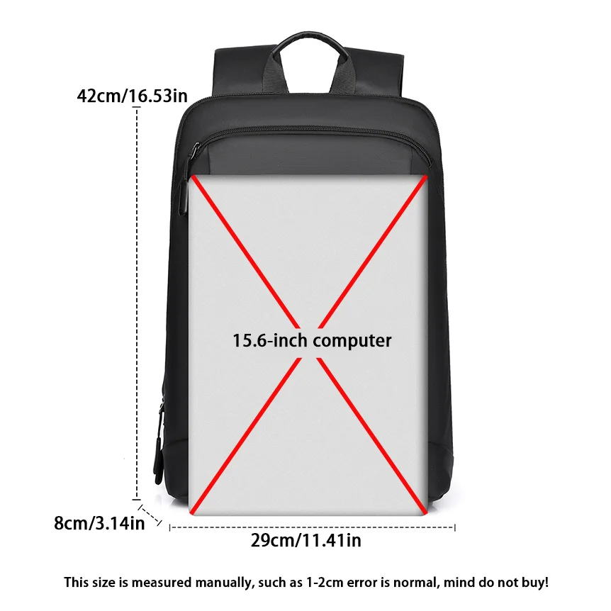 Men's Waterproof Backpack Ultra-Lightweight Men's Backpack Stylish Men's Backpack 15.6-inch Laptop Backpack photo 2