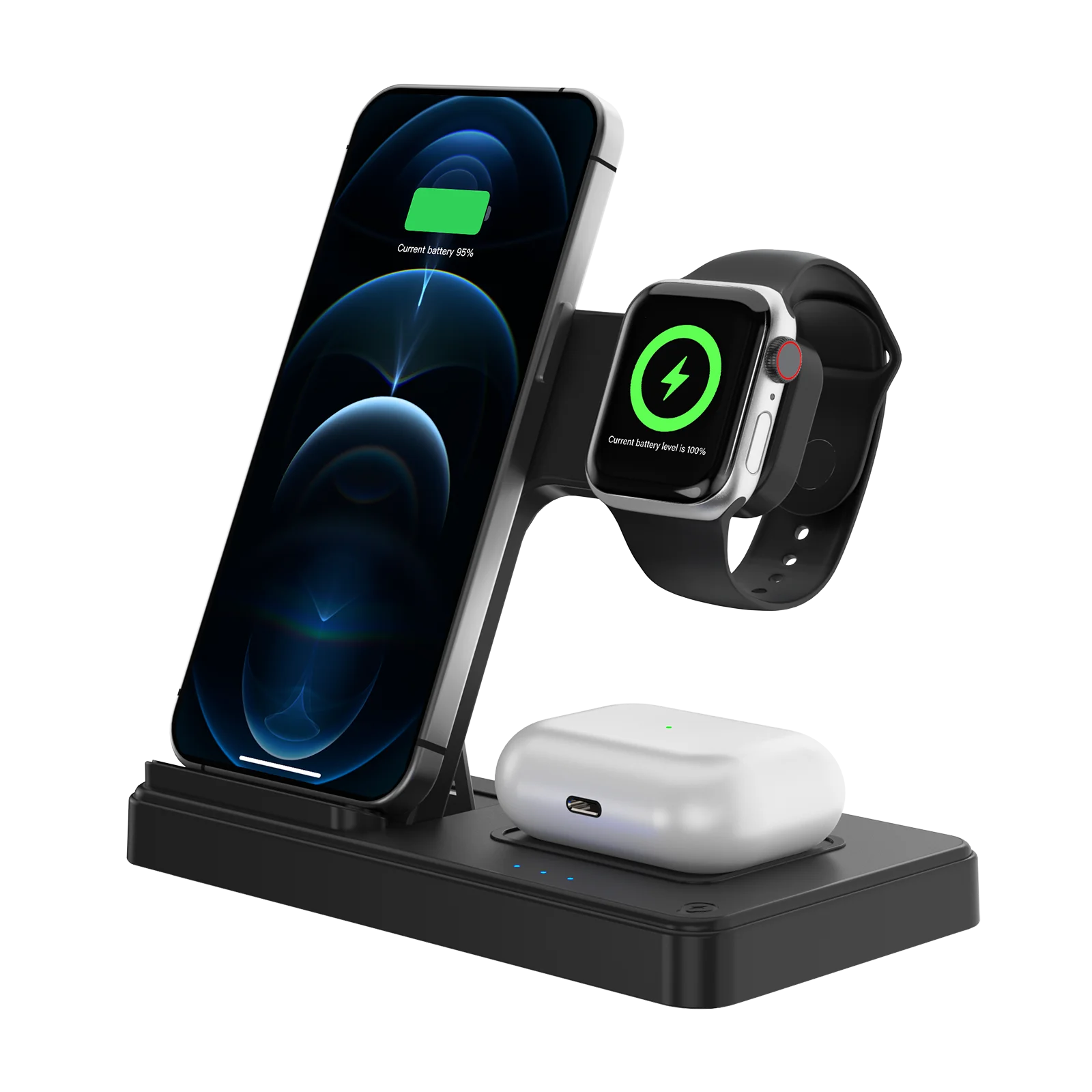 3 In 1 Wireless Charging Station Magnetic Fast Charging 18W Foldable For IPhone 16 15 14 13 12 Pro/Pro Max/Plus/Watch & Airpods photo 1