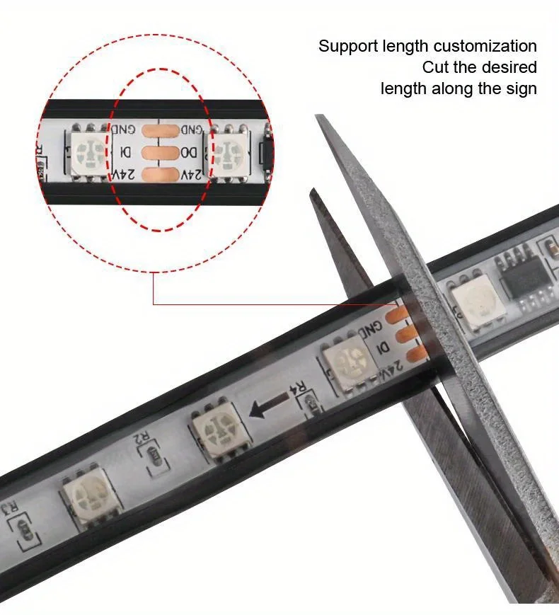 24V LED Strip Lights Trucks And Vans Neon Light Bar RGB Colors Flashing Atmosphere Lamp Easy to Install Suitable for Scenarios photo 5