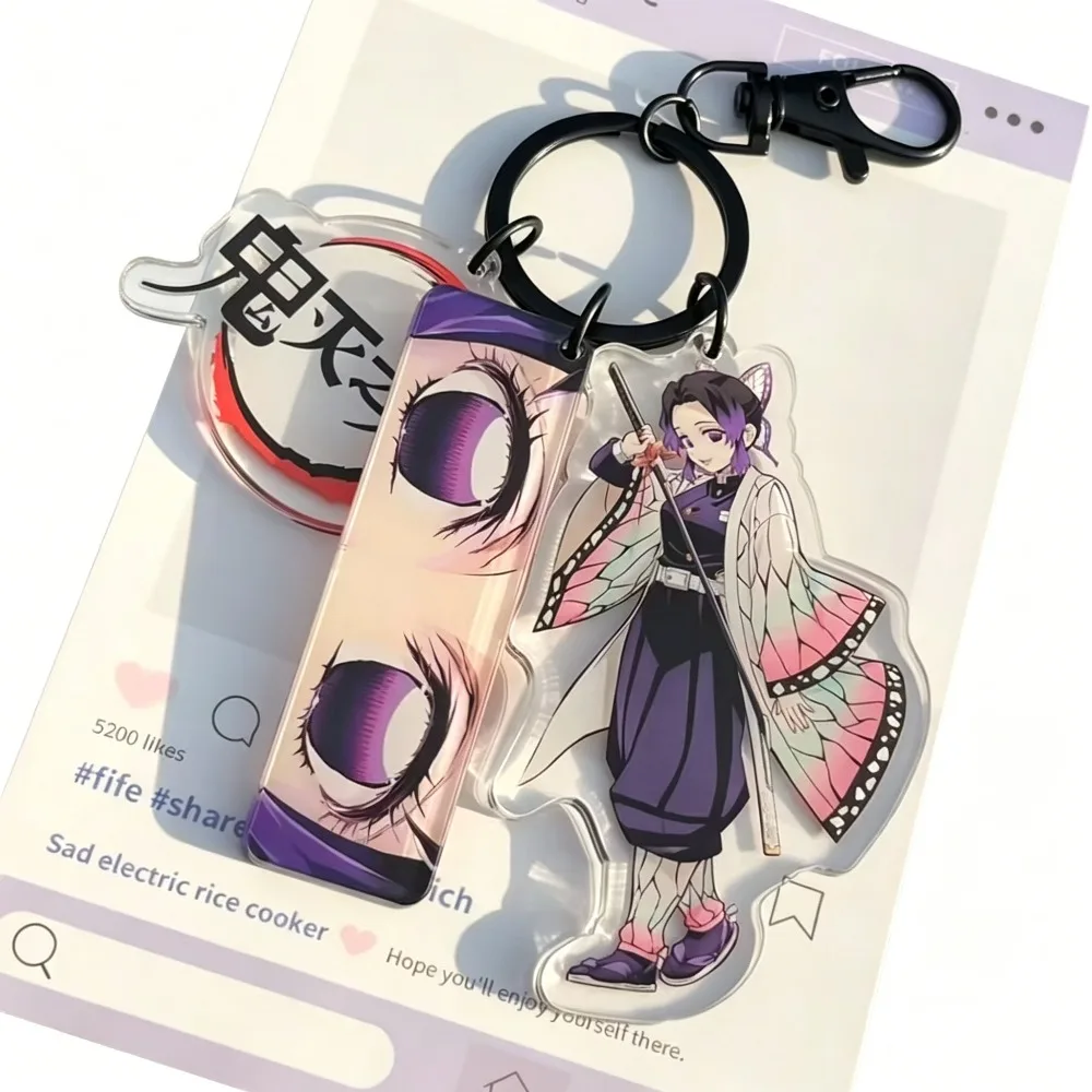 Demon Slayer Kamado Tanjirou Tomioka Giyuu Anime Two-dimensional Acrylic Keychain Student Schoolbag Backpack Decorative Pendant photo 5