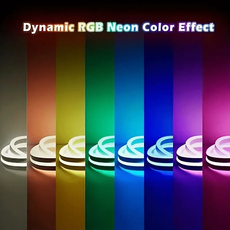 RGB LED Neon Strip Lights with 44Keys IR Remote Control, 5V USB Flexible Neon Rope Lights, Multi-Color Mode Led Neon Light photo 4
