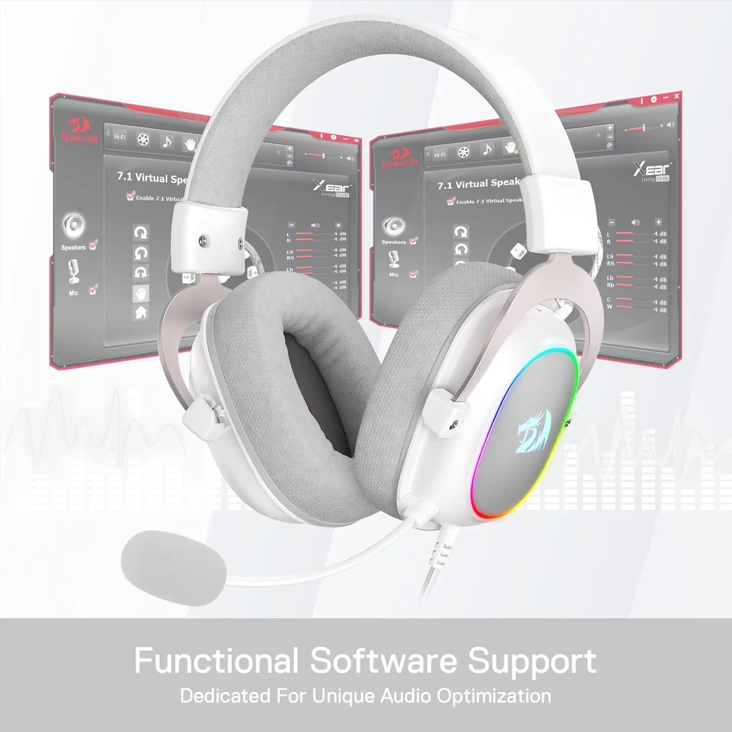 Redragon H510 Zeus-X RGB Wired Backlit Gaming Headset 7.1 Surround Sound Multi Platforms Headphone photo 6