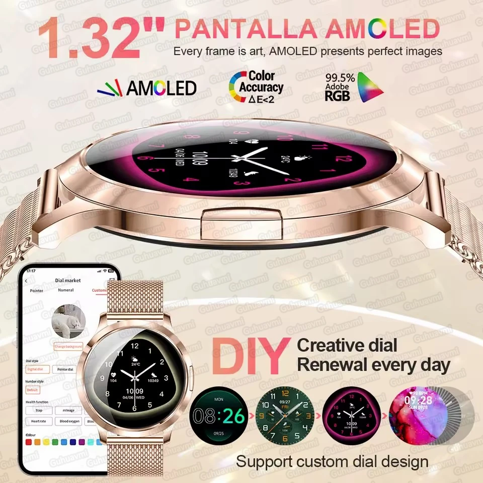 2026 New Smart Watch For Women Gift 1.32 Inch Full Touch Screen Sports Fitness Watches Bluetooth Calls Digital Smartwatch Ladies photo 3
