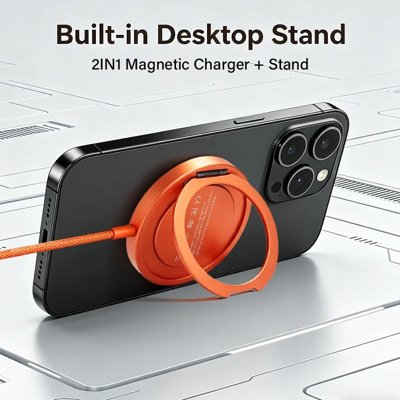 Qi2.2 25W Magnetic Fast Charger Stand for iPhone 17 16 15 14 Pro Max Samsung Galaxy S25 S24 S23 Ultra FE Pixel Foldable Travel photo 4