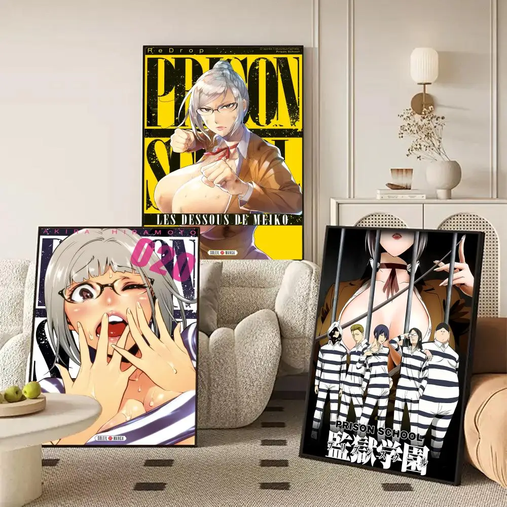 Anime P_Prison S_School Painting Calligraphy Linen Canvas Poster Wall Prints for Living Room Bedroom Office Home Decoration photo 3