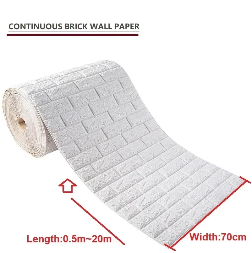 70cmx1/5/10m 3D Wallpaper Decoration Self-adhesive Antique Foam Brick Wallpaper Living Room Bedroom Waterproof 3d Wall Sticker photo 6