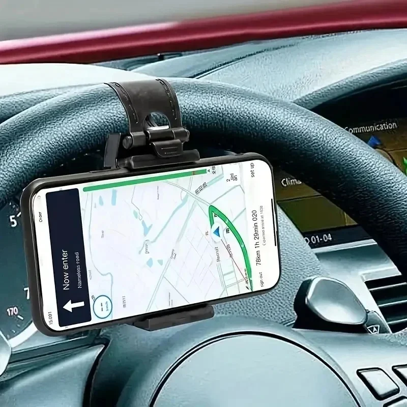 Universal Steering Wheel Car Phone Holder, Telescopic Clip Mobile Phone Stand, Auto Navigation Phone Mount for All Smartphones photo 4