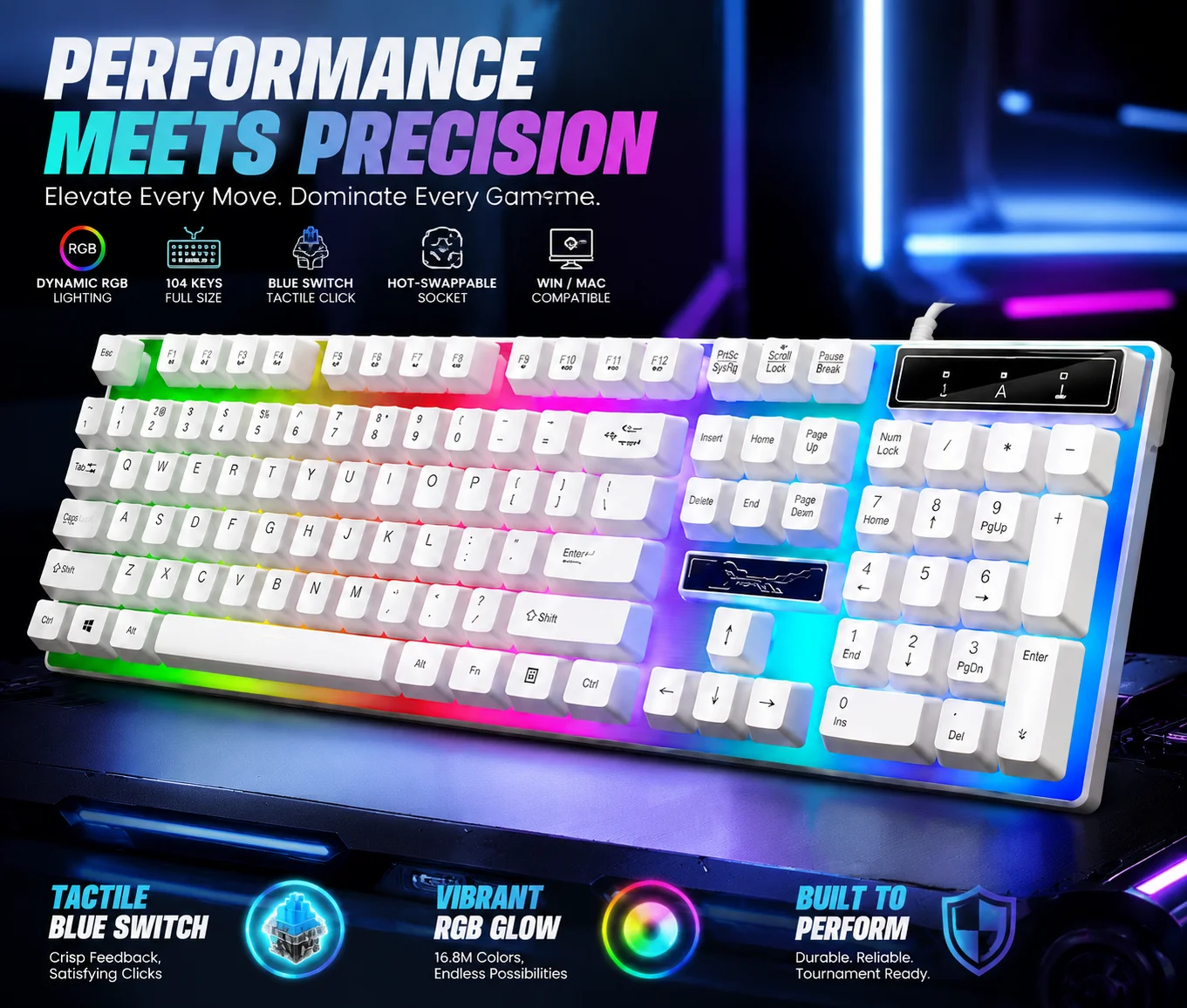 Cool RGB Backlit Wired Mechanical Gaming Keyboard and Mouse Combo Ergonomic Keyboard Set With USB Plug And Play For PC Computer photo 3