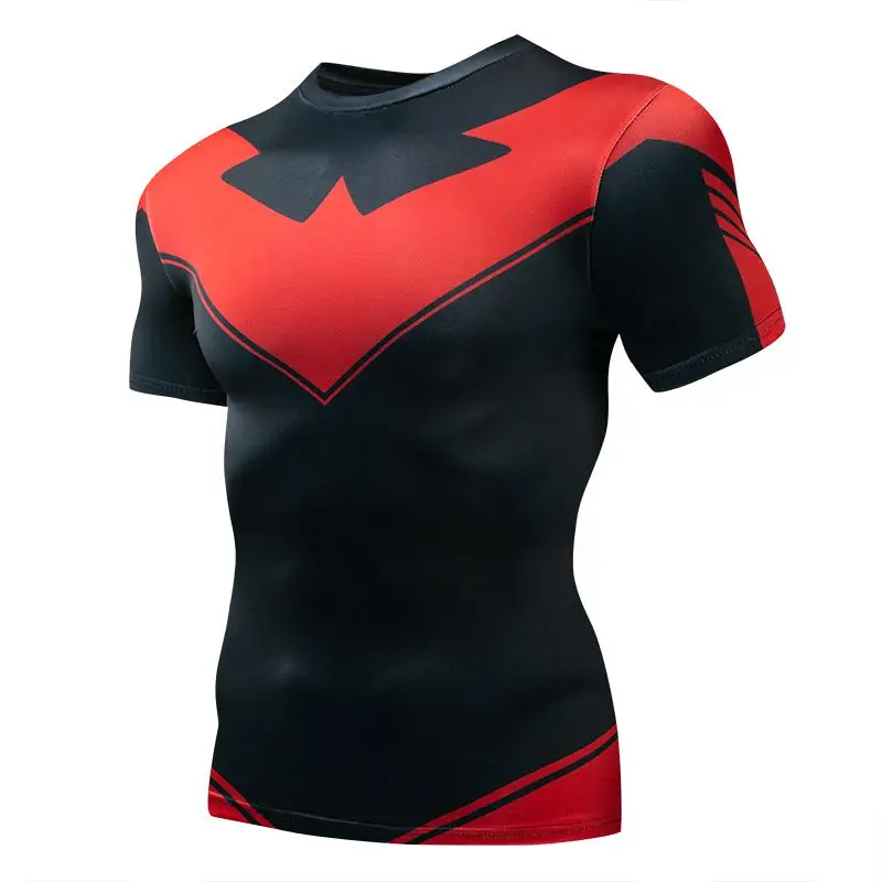 Compression T-Shirts Sportswear Gym Rash Guard Boxing Training Sports Tops 3D Nightwing Men T Shirt Running Quick-Dry Shirts Men photo 5