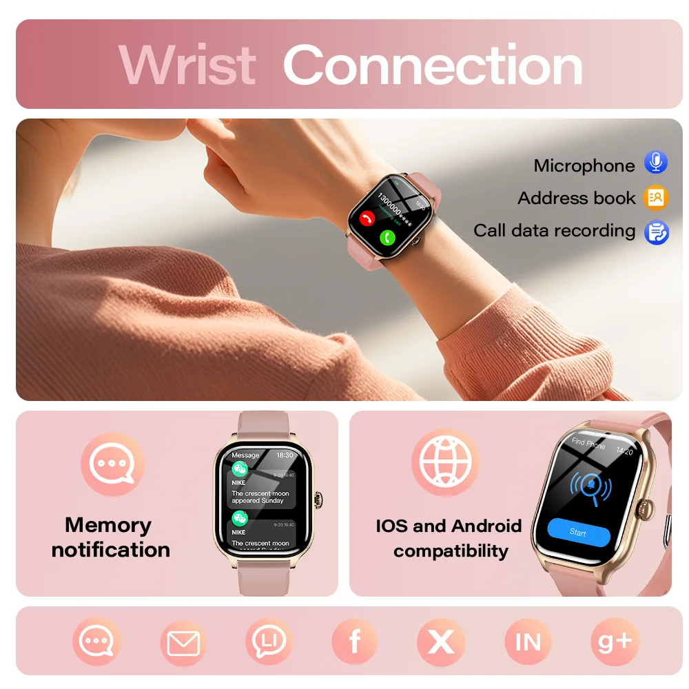 LAXASFIT 2025 New Smart Watch Bluetooth Call Message Reminder 24 Hour Health Monitoring Smart Watch Gift for Men and Women photo 3