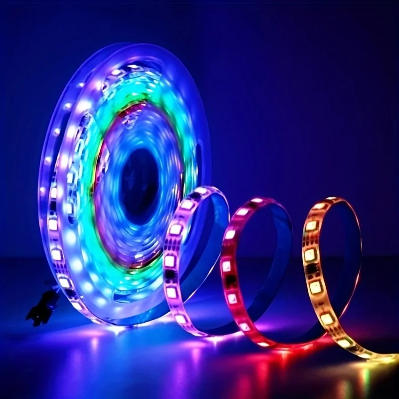 5050 RGB LED Strip 5V USB Power Supply,24-Key Remote Control/App Control, Suitable for TV Backdrops, Bedrooms, and Holiday Decor photo 2