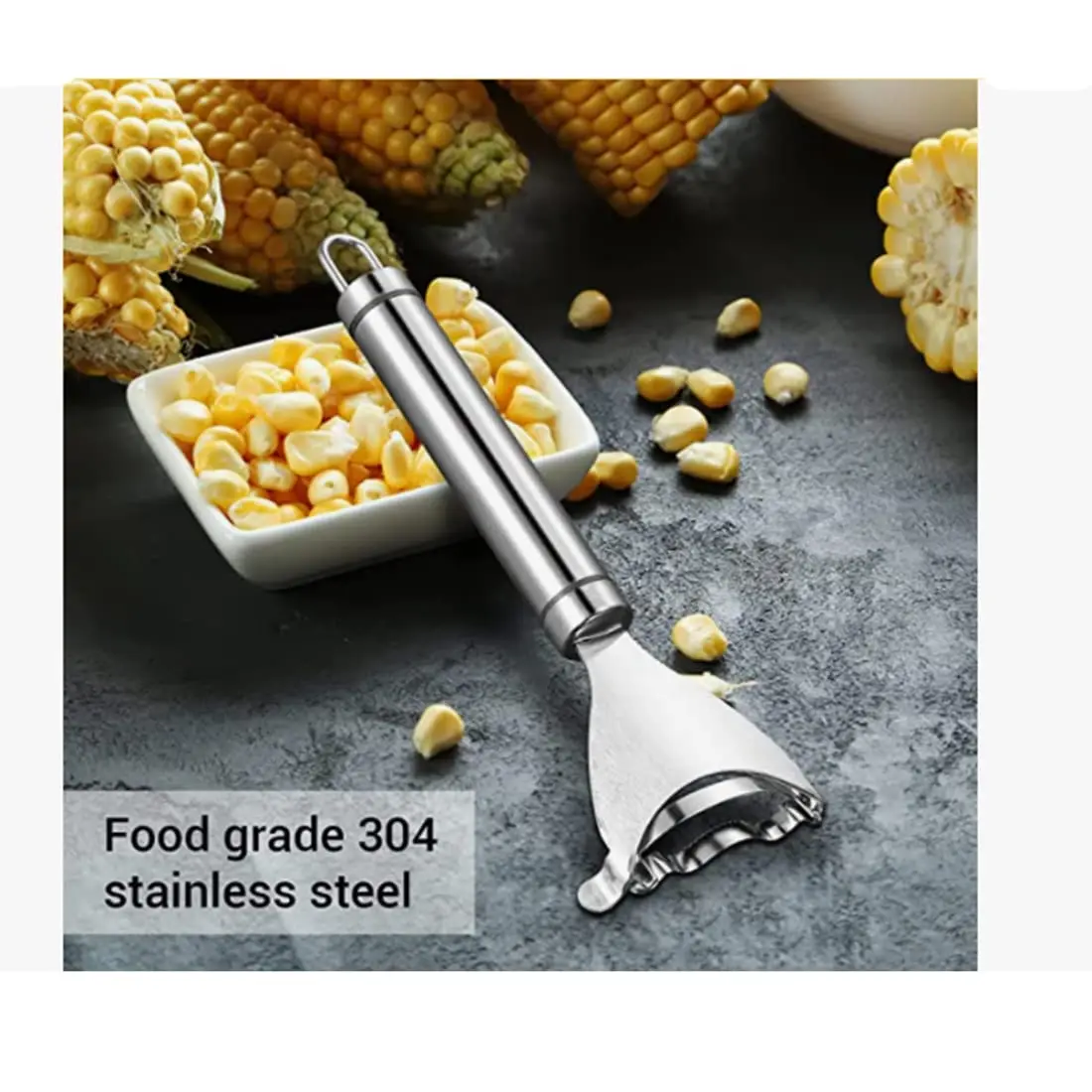 Home Y-Shaped Corn Peeler - Stainless Steel Fast Kernel Remover 3 Seconds Per Corn Kitchen Corn Shelling Lazy Tool photo 4