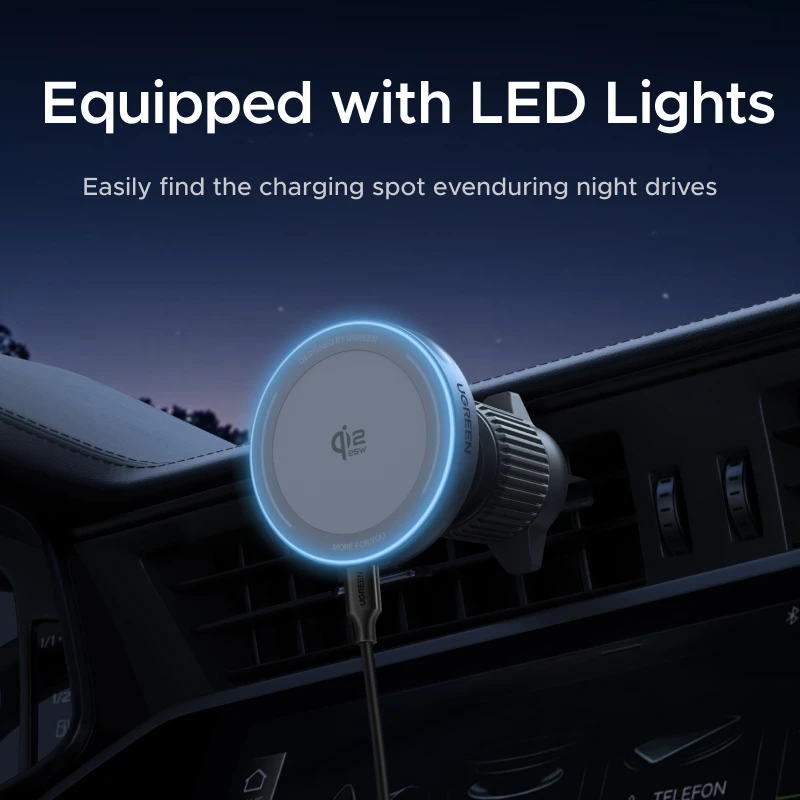 UGREEN Qi2.2 25W 15W Magnetic Car Phone Holder Wireless Charger Stand For iPhone 17 16 Pro Max Charging Magnetic Car Charger photo 4