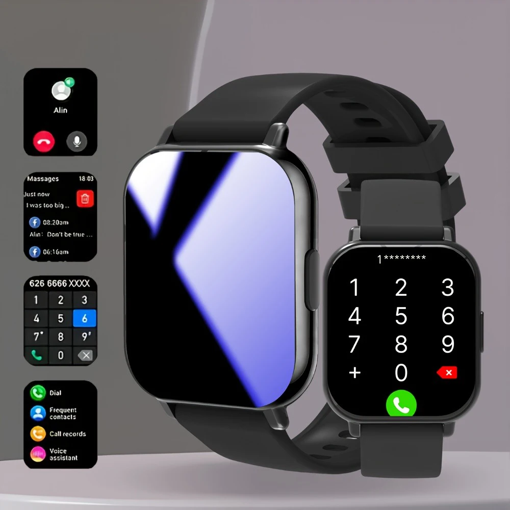2026 Smart Watch for Men Women Square HD Screen: Wireless Calling with Dial Pad, Frequent Contacts Message Reminder photo 1