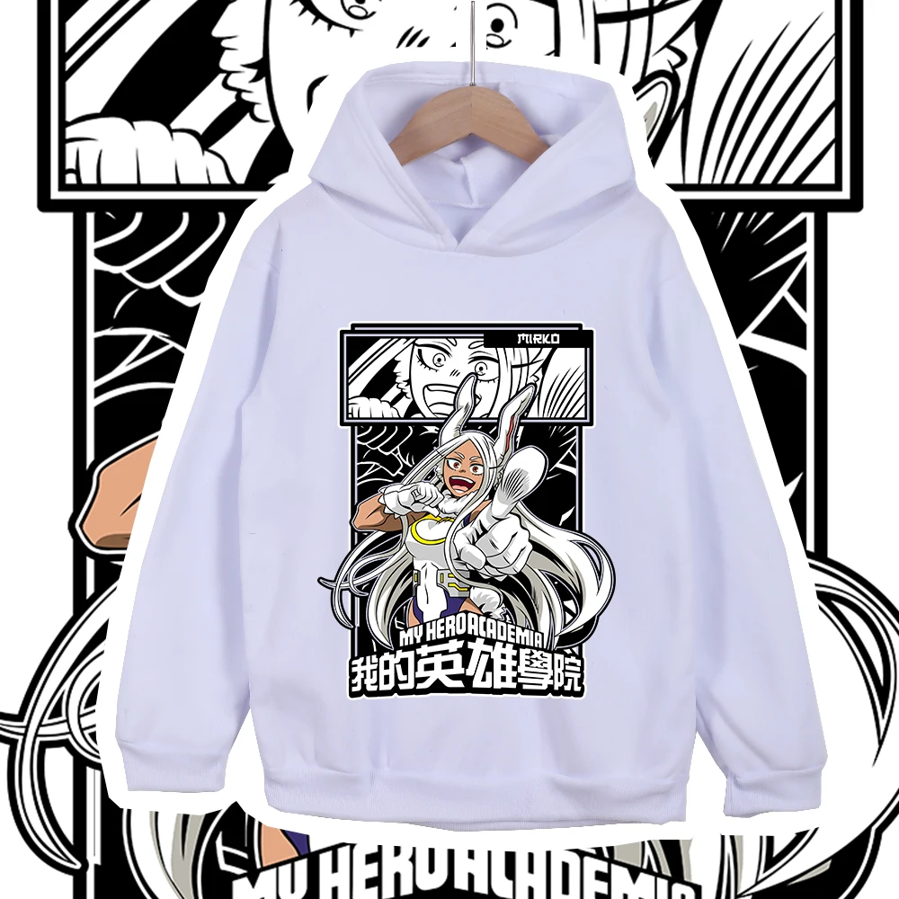 Kids Anime Mha Mirko Print Cotton Hoodie Sweatshirt for Boys Girls 100-160cm Casual Childrens Pullover Cartoon Clothes photo 6