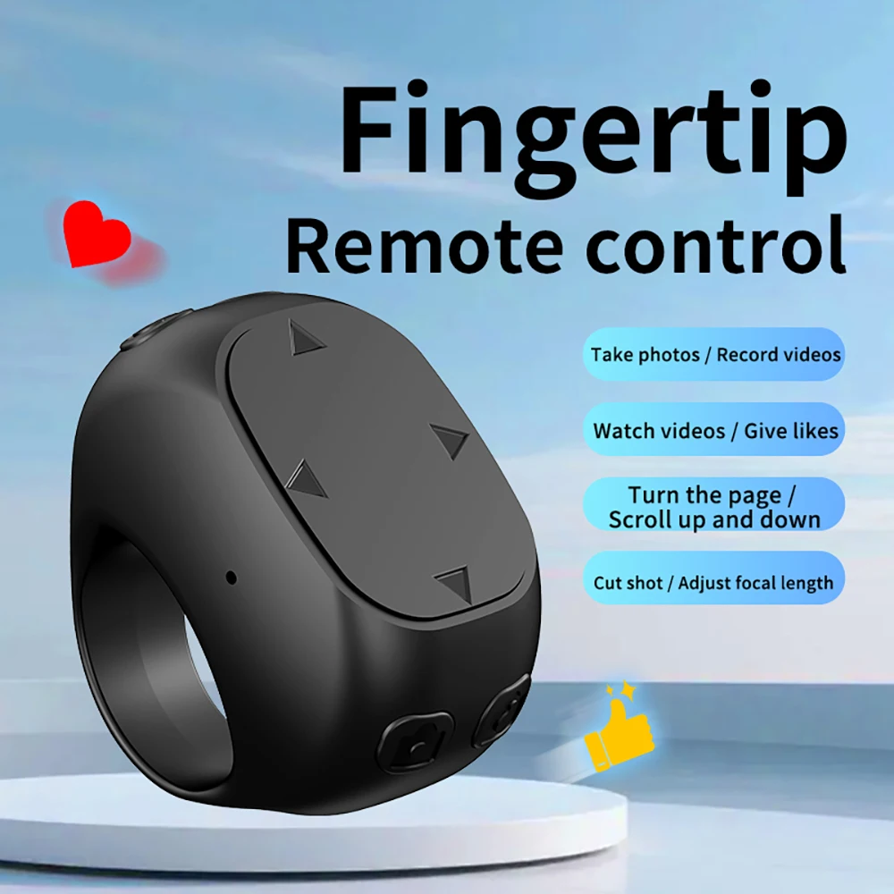 Mini Wireless Remote Ring Bluetooth Page Turner Music Player for Phone Android IOS  iPad Controller USB Rechargeable Rings R12 photo 6