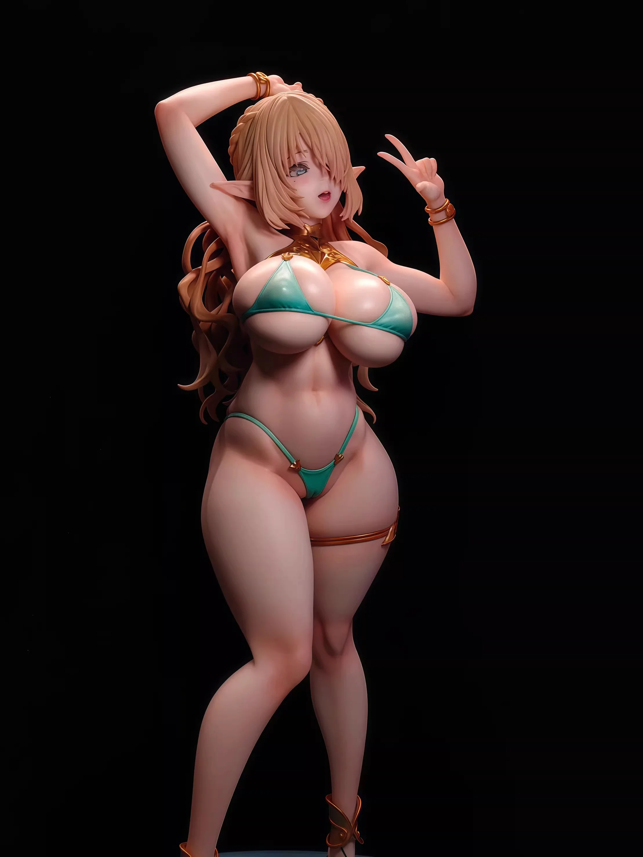 Elf Village Cecil Bathing Ver. GK Statue - Anime Figure Desktop Scene Model Elf Girl Collectible Gift & Trendy Art Toy photo 2