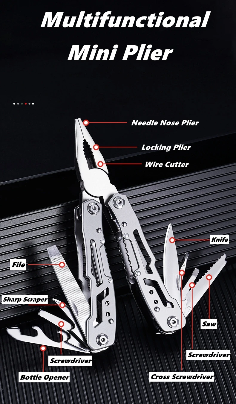 Pocket Mini Pliers Knife Screwdriver Folding Small Multitool Opener Nail File Precision Pliers Hand Tools Outdoor Emergency Tool photo 4