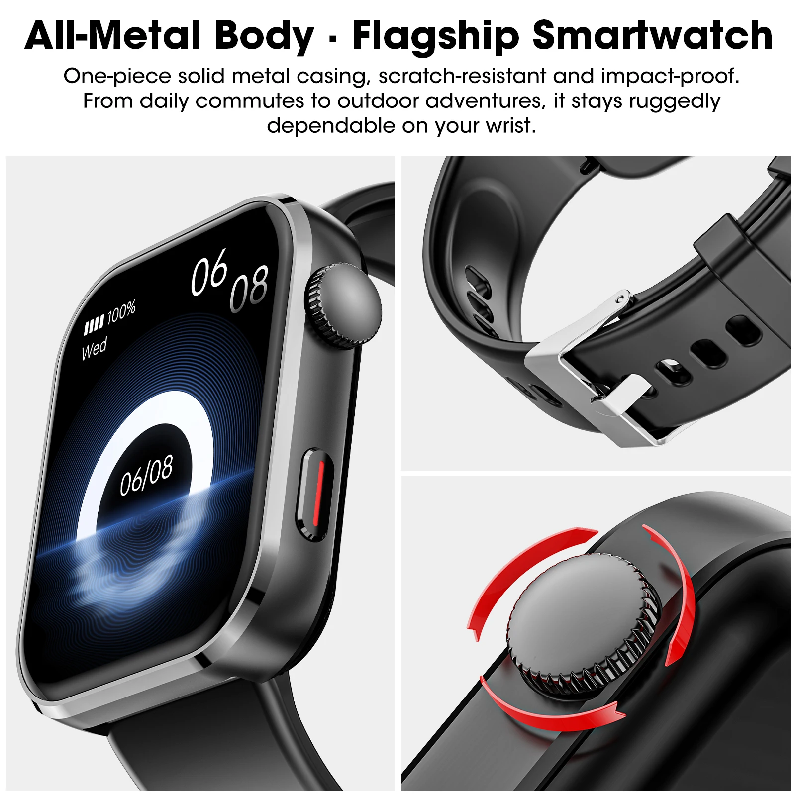 Y2 Smart Watch Bluetooth Call 1.93" HD Touch Screen IP68 Waterproof Heart Rate Blood Oxygen Monitor Fitness Watch For Android IOS photo 3